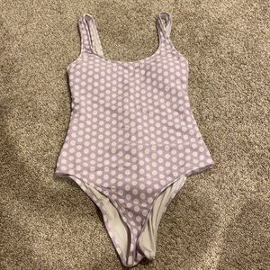 Aerie lavender polkadot cheeky one piece swimsuit